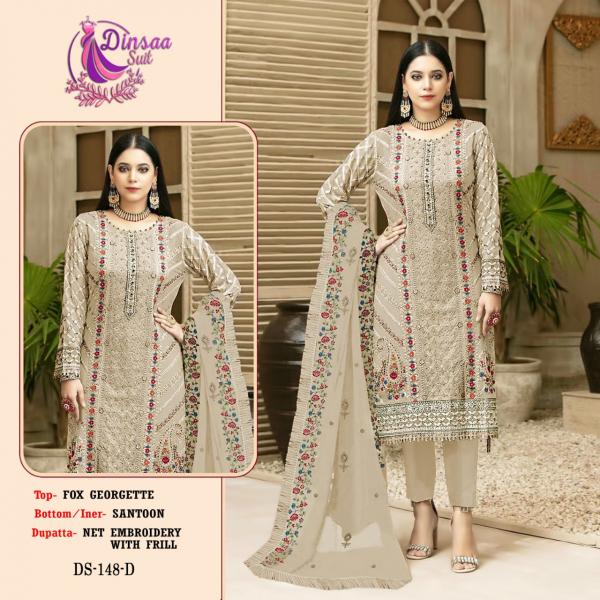 Dinsaa 148 Georgette Embroidery Wear Pakistani Salwar Kameez